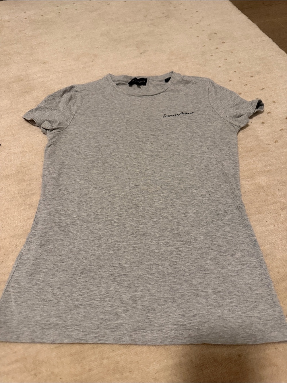Emporio Armani Heather Gray Short Sleeve Crew Tee - Women